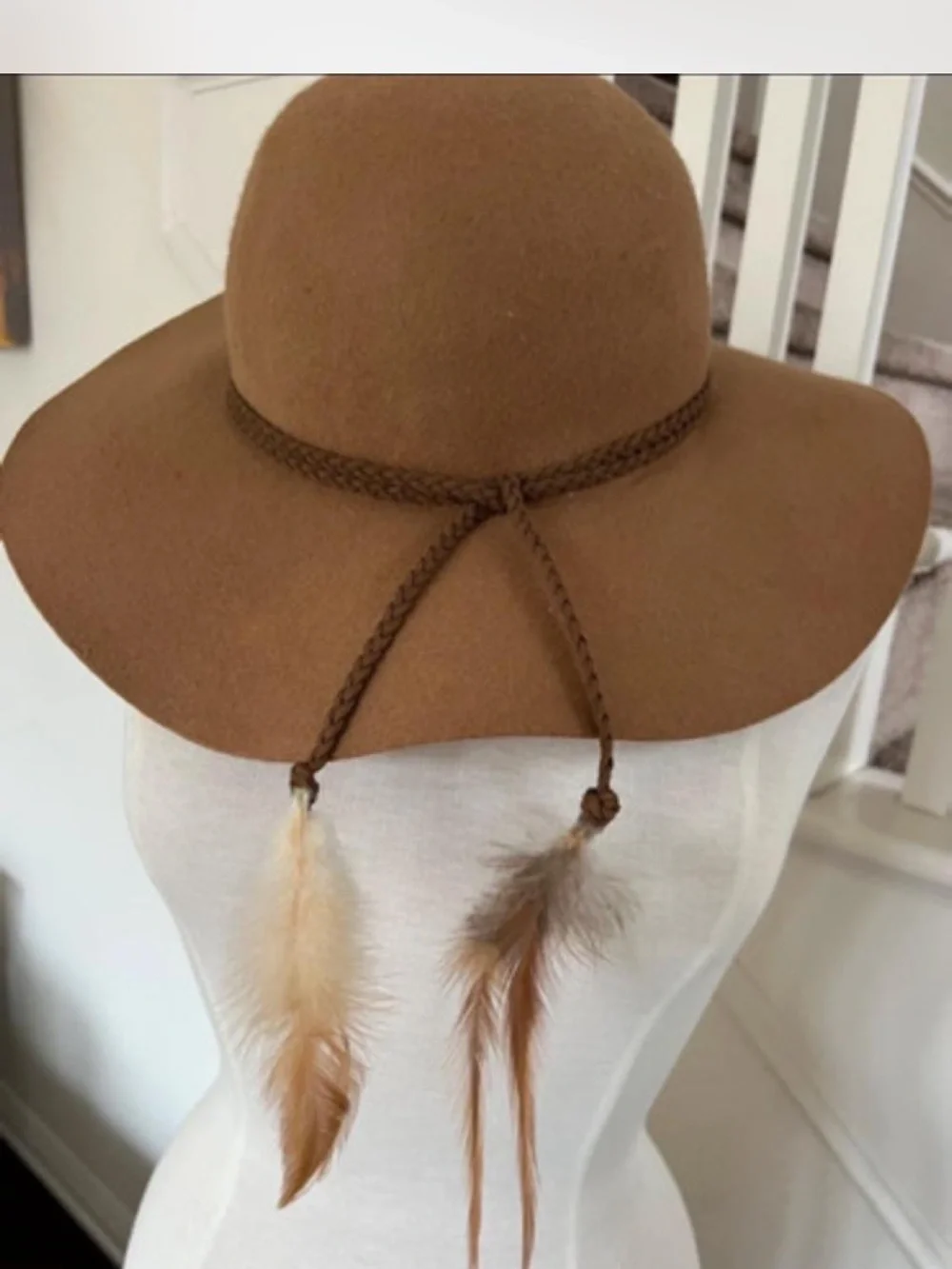 New Classic Women's Wide- Floppy Brim Wool  Hat in Camel